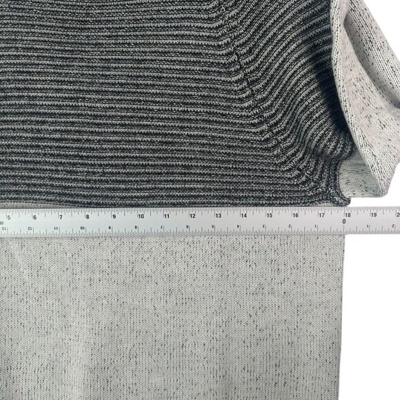 Never Lose Hedge Colorblock Gray & Beige Knit Long Sleeve Hoodie Sweater Size M - Picture 6 of 7
